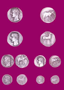 Monedas púnicas en plata acuñadas en Cartagena