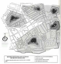 Mapa de la ubicaci&oacute;n de las V colinas en Quart-Hadast