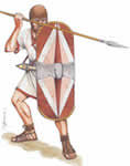 Guerrero con escudo